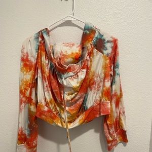Plus Size Tie Die Shirt And Skirt 1x